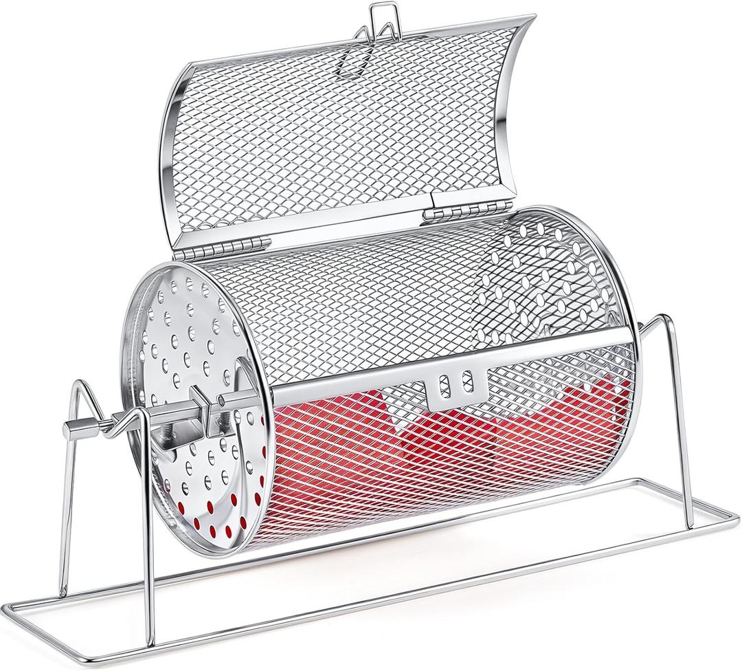 7.09" X 4.72" Small Raffle Drum Upgraded Ticket Spinner Holds 600 Tickets Raffle Wheel Spinner with Stand Drum Cage for Games Events(Silver)