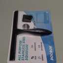 All-Purpose Stainless Steel Shower Squeegee for Shower Doors with 2 Adhesive Hooks, Bathroom Cleaner Tool Household Window Mirror Squeegee for Home Cleaning, Glass Door, Tile Wall, Car, 10 Inch Black