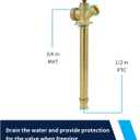 12 Inch Anti-Siphon Frost Free Sillcock Valve Multiturn 1/2 Inch NPT, 3/4 Inch Hose Bibb, Brass Body,Brass Valve 12 inch Length