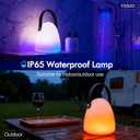2 Pack Shower Lamp Waterproof, 16 Color Shower Lamp for Inside Shower, Rechargeble Bath Light with Touch & Remote Control, Cordless Hanging Lamp for Indoor/Outdoor, Night Shower & Relaxing Routines