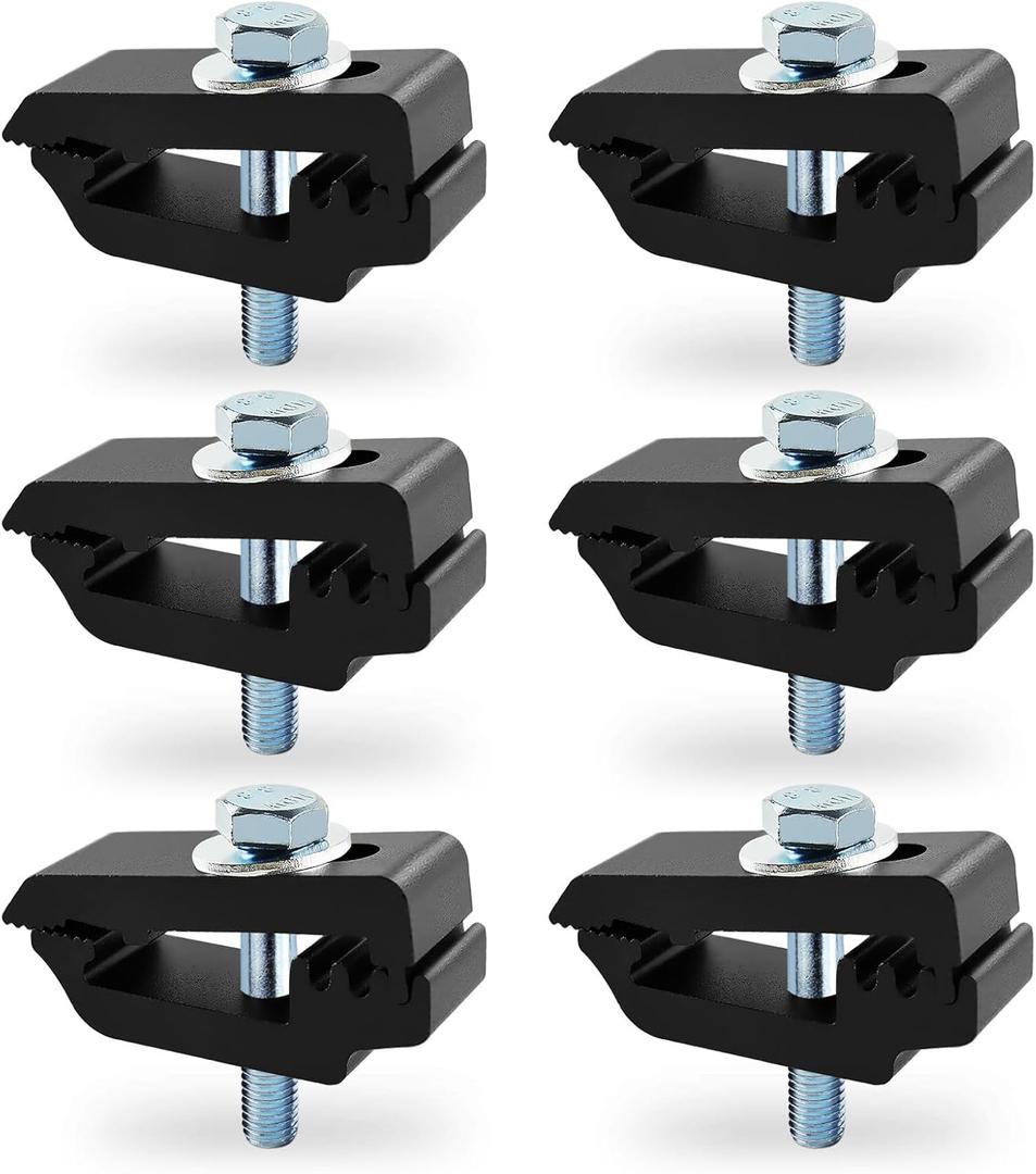 Aluminum Mounting Clamps 1112514 Tonneau Cover clampsTruck Cover, Cap Clamps 6PCS Black