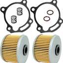 2 Pack Oil Filter & Cover Gasket & Springs Compatible with CBR250R CRF250L CRF250RL CRF250RLA CRF300L CBR300R CB300F Rebel 300 CMX300 CBF300N CBF300NA 15410-KYJ-902 15414-KF0-000