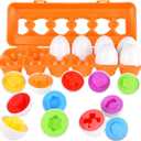 CPSYUB Toddler Toys, 18 Month Toys, Christmas Eggs Gifts for 1, 2, 3 Year Old Girls/Boys, Montessori Matching Eggs Educational Color & Shape Recognition Skills Learning Toys BPA Free (Orange)