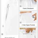 NORTHYARD Men's Joggers Athletic Workout Track Pants Running Gym Training Sweatpants with Zipper Pockets Open Hem (White, S)