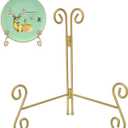 Plate Stand 6 Inch Gold Display Plate Holder, Collapsible Iron Plate Stands for Display, Folding Display Easel for Photo, Pictures, Decorative Plate and Artwork (6-Inch, 1-Pack)