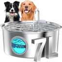 Dog Water Fountain for Large Dogs: 7L/236oz/1.8G Dog Fountain Stainless Steel - Big Cat Drinking Fountain Indoor - Super Quiet Water Fountain for Dogs Inside - for Large Dog Cats & Multi-Pet Home