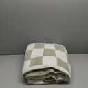 WRENSONGE Checkered Throw Blanket, Sage Green Soft Cozy Fluffy Warm Hand Made Throw Blankets for Couch, Sofa, Chair, Bed, Camping, Picnic, Travel Lightweight Bed Blanket - 60"*80" (Twin(60"x80"))