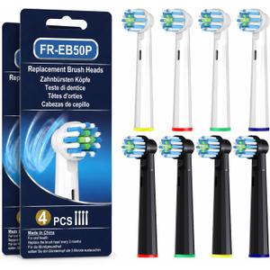 Replacement Heads Compatible with Oral-B Pro 1000, Soft Bristles, 8 Pack