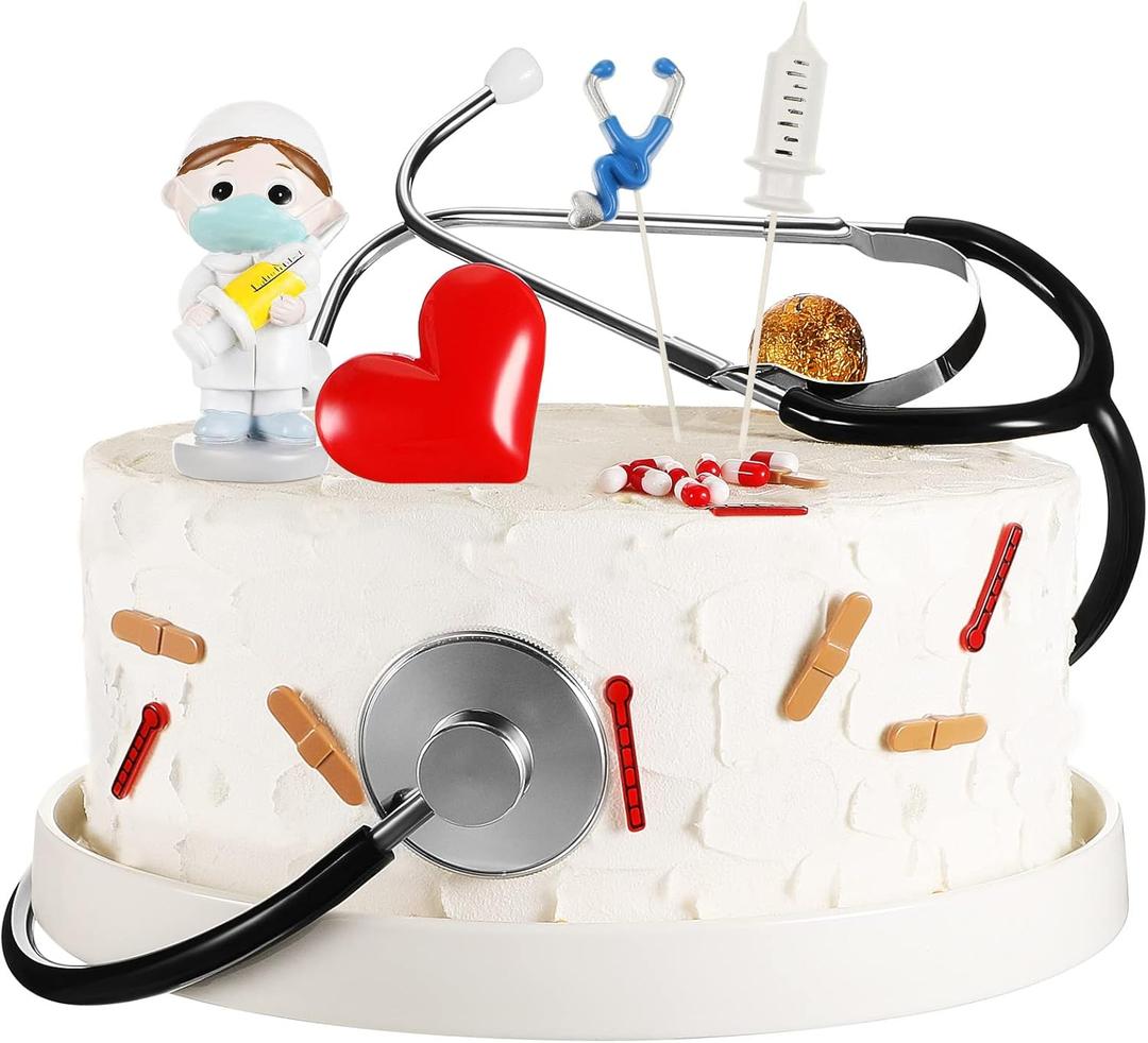 21 Pcs Nurse Graduation Cake Toppers Nurse Graduation Party Decorations Nursing Cupcake Toppers for Medical Rn Nursing Grad Themed Birthday Party Doctor Theme Decorations Supplies