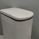 CEROELDA Small Bathroom Trash Can with Lid Soft Close-5L/1.3 Gal Slim Garbage Can-Metal Step Wastebasket-Rectangle Narrow Waste Bin for Office, Bedroom, Toilet, Live Room (Black)