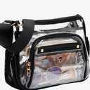 ESVAN Clear Crossbody Bag,Large Shoulder Bag For Stadium Events,Stadium Approved Clear Purses for Women with Adjustable Strap