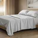 THREAD SPREAD 6 Piece Bedding Bundle - 1500 Thread Count 4 Piece Light Grey King Sheet Set with an Extra Pair Matching Pillowcases