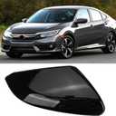 Glossy Black Left Driver Side Mirror Cover Cap Housing Compatible with Honda Civic 2016-2019 2020 2021 Honda Insight 2019-2021, Direct Replacement