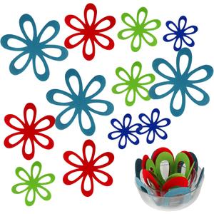 BYKITCHEN Felt Pan Separators, Set of 20 & 4 Different Sizes, Flower Glass Bowl Dish Separator Protectors for Stacking and Protecting Glassware, Cookware and More