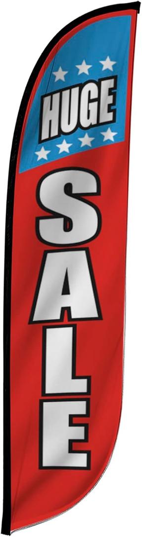 LookOurWay Sale Themed 12-Feet Feather Flag (Poles Not Included) (Huge Sale With Stars)