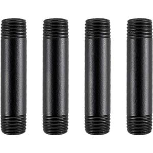 black extension tube, male thread, steel threaded tube, standard size, for DIY industrial style furniture decoration (Pack of 4) 3/4 INCHES (3/4"x8")