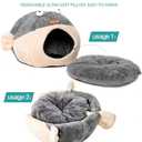 Cat Beds for Indoor Cats - Cat Bed Cave with Removable Washable Cushioned Pillow, Soft Plush Premium Cotton No Deformation Pet Bed, Lively Pufferfish cat House Design, Grey, Multiple Sizes