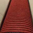 Front Door Mat Indoor Outdoor Entrance 72"x48", Heavy Duty Ribbed Non Slip Low Profile Commercial Mat, Absorbent Dirt Moisture Trapper Waterproof Rubber Backing Doormats for Patio Garage Porch, Red