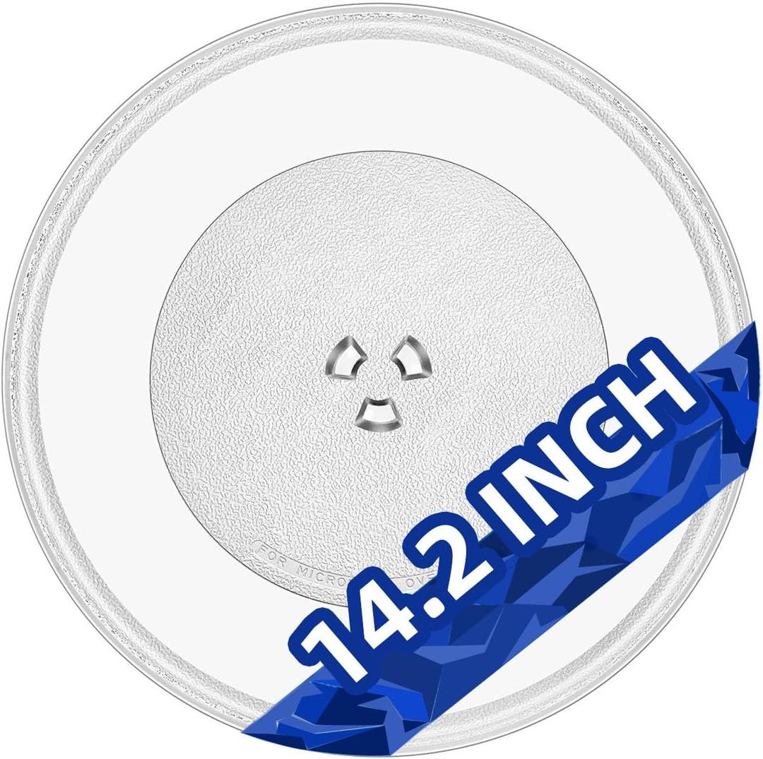 14-1/8" Microwave Glass Plate compatible with GE WB48X35496 replacement for 14.2 inch LG Microwave Glass Turntable MJS47373304 Panasonic, A06014000AP