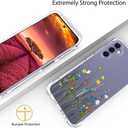 Compatible with Samsung Galaxy S24+ Plus & S25+ Plus Case Cute Clear for Women,Cool Transparent Silicone Phone Cases Cover - Green Flower Bouquet Wild