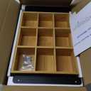 Under Desk Bamboo Drawer with U-Shaped Hollow Panel to Pull Out, 13'' Long & 9.5'' Deep Adjustable Space Storage Organizer for Sit Stand Workstation