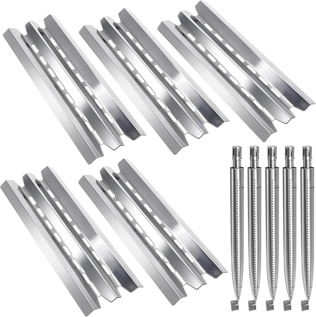 Hiorucet Grill Parts for Broil King 5-Burner Baron 590, 9235-24, 9235-84, Baron 540, 9231-84, 4-Burner 9221-64, Baron 440, Baron 420, 3-Burner Baron 320, 9221-54, 9211-54, Heat Plates Burner Tubes