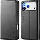 TUCCH Case Wallet for iPhone 17 Pro Max (6.9") 2025, RFID Blocking 3 Card Holders | Kickstand | PU Leather | Protective Flip Folio Cover | TPU Shockproof Interior Shell | Black