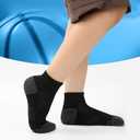 BAMBOO COOL Men's Ankle Socks Athletic Low Cut Heel Tab Cushioned Moisture Wicking, Running Arch Support Breathable, 6 Pack Black (Black, S)