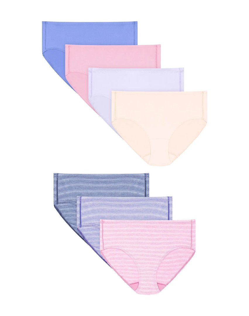 Hanes Women's Underwear Briefs 7-Pack, Moisture-Wicking Brief Panties for Women, Medium