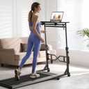Oransail Small Standing Desk with Wheels, 29.5-45.3 Inch Adjustable Height, Portable Treadmill Desk, Rolling Computer Table for Walking Pad with a Cup Holder and a Hook