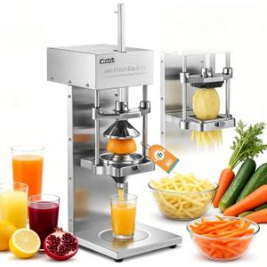Newhai 2-in-1 French Fry Cutter & Juicer, Heavy Duty Potato Dicer Press