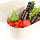 2 Pack White Metal Ice Bucket with Handle, 3 Gallon Large Galvanized Bucket, Oval Beverage Tub, Wine Beer Drink Buckets, Drink Holder for Party, Cocktail Bar, Holiday, Party, Wedding