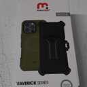 M MYBAT PRO Maverick Series iPhone 16 Pro Max Case with Belt Clip Holster,[Compatible with Magsafe] w/Screen Protector,Anti-Drop,Shockproof,360Rotating Kickstand,Heavy Duty Protection Army Green