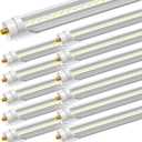 8Ft Led Bulbs, 48W 6500lm 5000K(12 Pack), 8 Foot Led Bulbs, T8 T12 Led REPLACEMEN Lights, FA8 Single Pin Clear Cover, Replace F96t12 LED Light Bulb