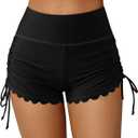ATTRACO Women Swim Shorts High Waisted Swimsuit Shorts Swim Bottom Board Shorts (X-Large, Black)