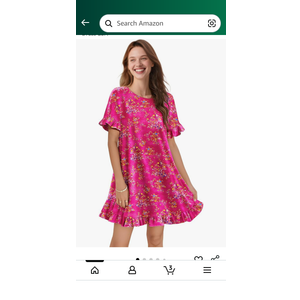 YESNO Summer Dresses for Women 2025 Floral Boho Ruffle Short Sleeve Sundresses Casual Shift Dress ESA Size S