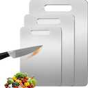 Titanium Cutting Board Set of 3, 100% Pure Titanium Chopping Board for Kitchen, Hygiene & Durability Double Sided Cutting Board, Non toxic 3Pcs Chopping Board, Dishwasher Safe (S+M+L)