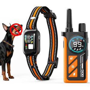 2 in 1 Dog Bark and Shock Collar - 4500FT Bark Collar with Remote Control, Anti Bark and 3 Training Modes (Tone, Vibration, Safe Shock, IP67 Waterproof, Portable Training Collar for 5-120lbs Dogs