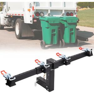 Dual Trash Can Hauler Hitch, Adjustable Wheeled Garbage Can Towing Trailer Hitch, Trash Can Transporter Hauling Hitch for Truck//ATV/UTV/Lawn Tractors/Trailer with 2" Hitch Receiver
