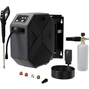 Electric Wall Mounted Power Washer -5000PSI 3.4GPM Adjustable Pressure Washer, Power Washer with GFCI Power Cord 100FT Retractable Hose and 1L Foam Canno for Cars, Driveways, Patios (Taupe)