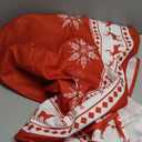 Christmas Tree Skirt 48 inch Large Tree Skirt Snowflake Reindeer Red Xmas Tree Skirt Rustic Christmas Tree Mat Decorations for Winter New Year Holiday Party Decor Indoor Outdoor (Santa, 48inch)