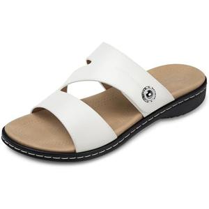 SHIBEVER Flat Sandals For Women Dressy: Comfortable Summer - Slip On Arch Support Flats Sandal, Size 40