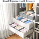 DIMJ Drawer Organizer Clothes - Small Dresser Organizer for Baby Clothes, Underwear, Socks, Bra, Belt, Tie - Grey, 3 Piece