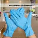 Disposable Gloves Large, Nitrile and Vinyl Blend Material Gloves, Latex Free, 4 Mil,100 Pc. - Food Grade Glove for Cleaning, Food Prep,Hair Dye,Tattoo, Blue