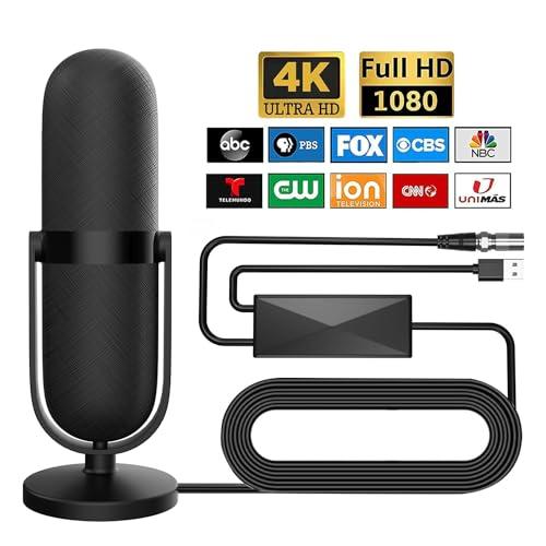 2026 TV Antenna,TV Antenna for Smart TV with 360° Signal Booster Reception,Digital TV Antennas Indoor 3500+ Miles Range Support 8K 4K 1080p TVs,Portable HD Antenna for Local Channels-30ft Coax Cable