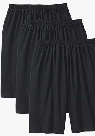 KingSize Men's Big & Tall Lightweight Extra Long Shorts 3-Pack - XL, Classic Black