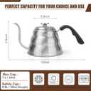 Pour Over Kettle for Manual Drip Coffee and Tea with Thermometer 28oz Gooseneck Kettle with Flow Control Stainless Steel Water Kettle for Stovetop,800ml,4 Cup,Silver,1Pack