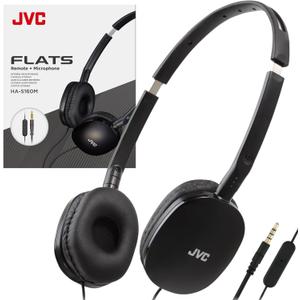 JVC Flats On-Ear Wired Headphones - Flat Foldable Design - 30mm Driver for Powerful Sound - Soft Ear-Pads for Comfort  Steel Headband - Lightweight & Portable - PC/Laptop/Gaming - 3.5mm Slim Plug (Adjustable, Black)