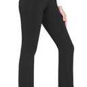 baleaf Womens Black Dress Pants Yoga Work Pants Pull On Slacks Petite Business Casual Office Trouser Pockets 29" (Small,Black)