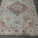 Large Area Rugs 9x12 Living Room Rug Boho Area Rug Washable Rugs 9x12 Vintage Rugs Indoor Large Bedroom Rug with Non Slip Rubber Backing for Under Dining Table Office Bedroom, Caramel Beige